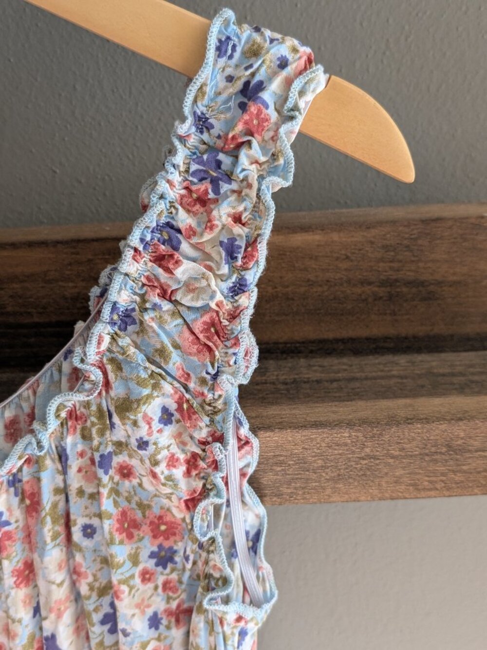 Cottagecore Floral Smocked Milkmaid Maxi Dress L 100% Viscose - Picture 4 of 7